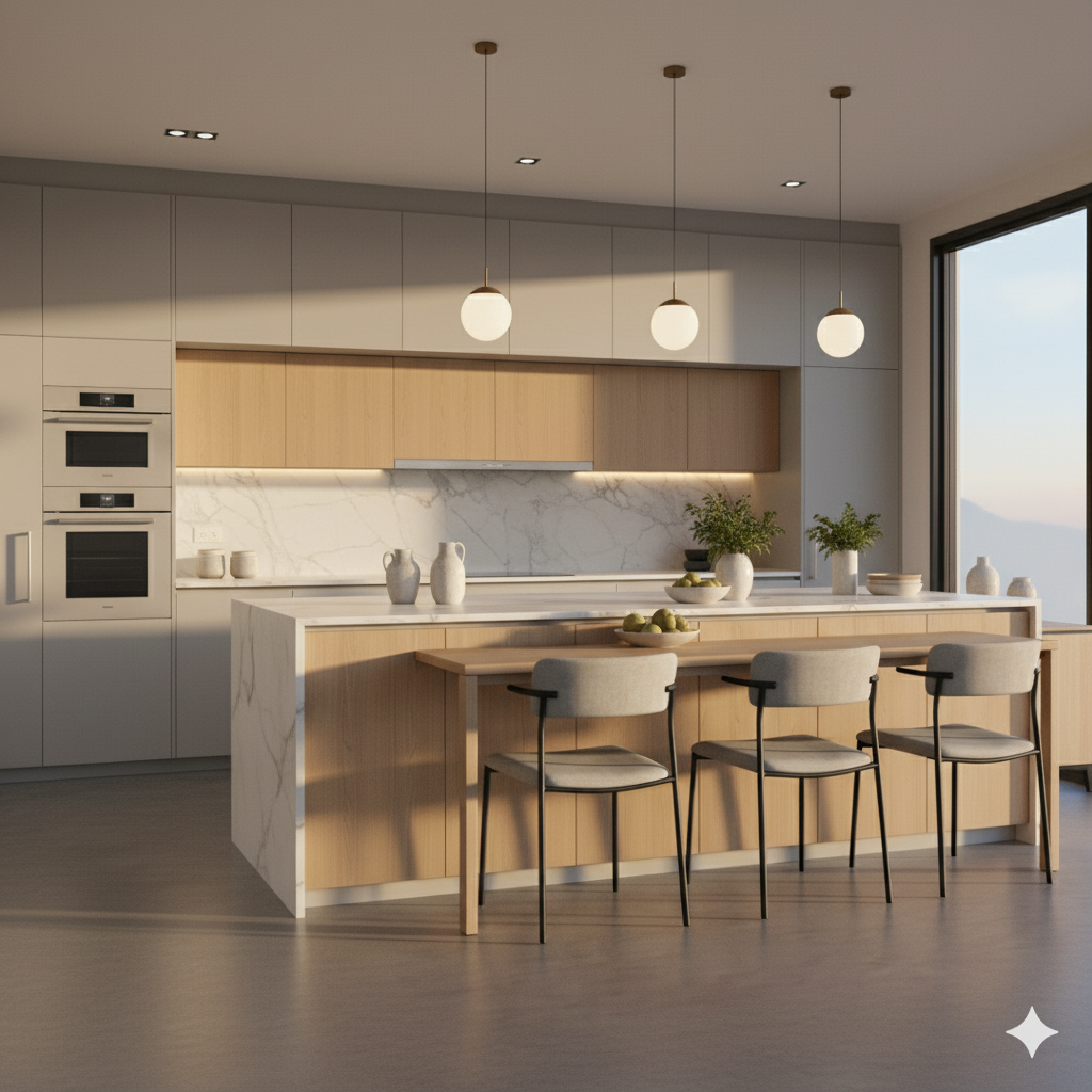 Happy family in living room